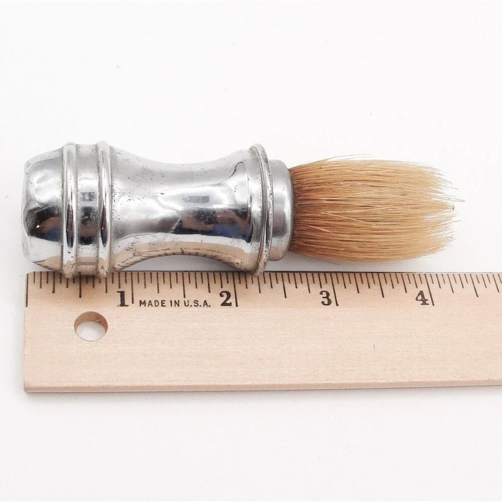 Vintage Rubberset Sterilized Metal Shaving Brush Antique Barber USA Grooming 4